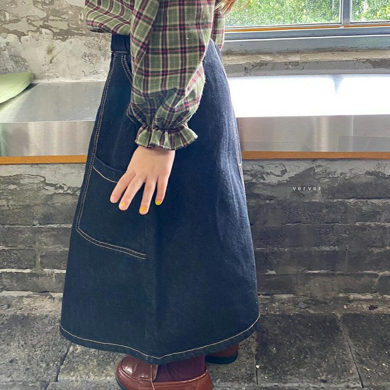 【新作10%OFF】ステッチデニムロングスカート・u05546 キッズ【3~8才】【sk】【ボトムス スカート ロング丈 ロング