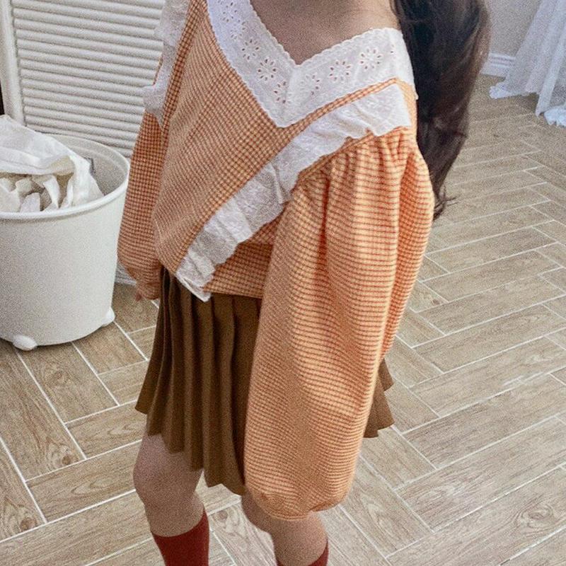 【新作10%OFF】フラワーパンチングレーススクエアブラウス・u05609 キッズ【3~8才】【bl】【トップス ブラウス 長袖