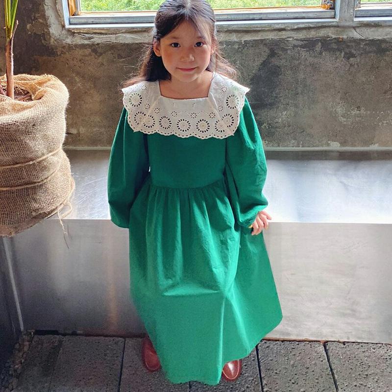 【新作10%OFF】レーススクエアネックワンピース・u05569 キッズ【3~8才】【ops】【ワンピース ロングワンピース 長