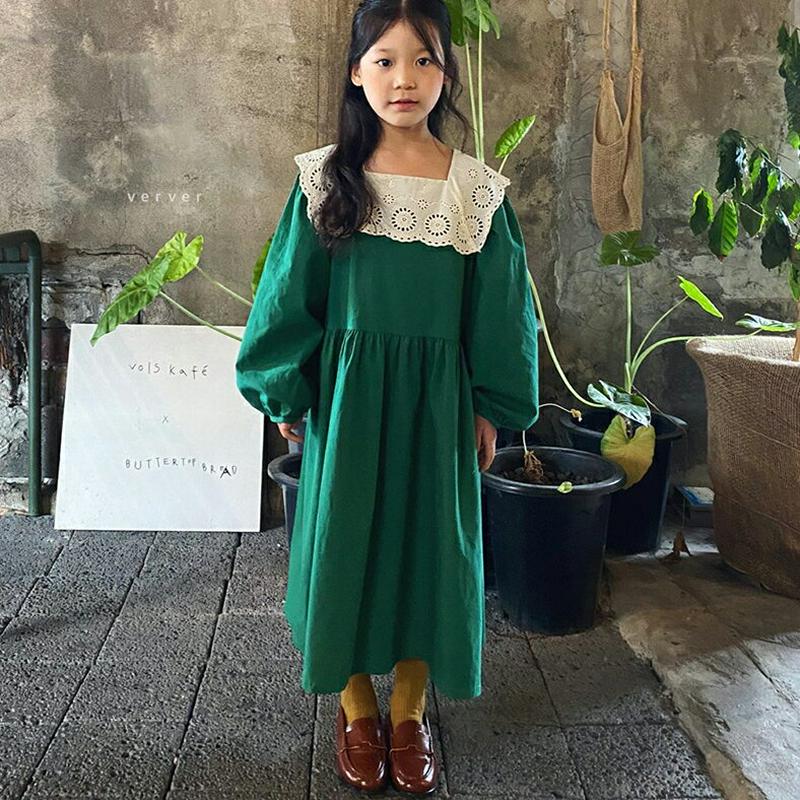 【新作10%OFF】レーススクエアネックワンピース・u05569 キッズ【3~8才】【ops】【ワンピース ロングワンピース 長