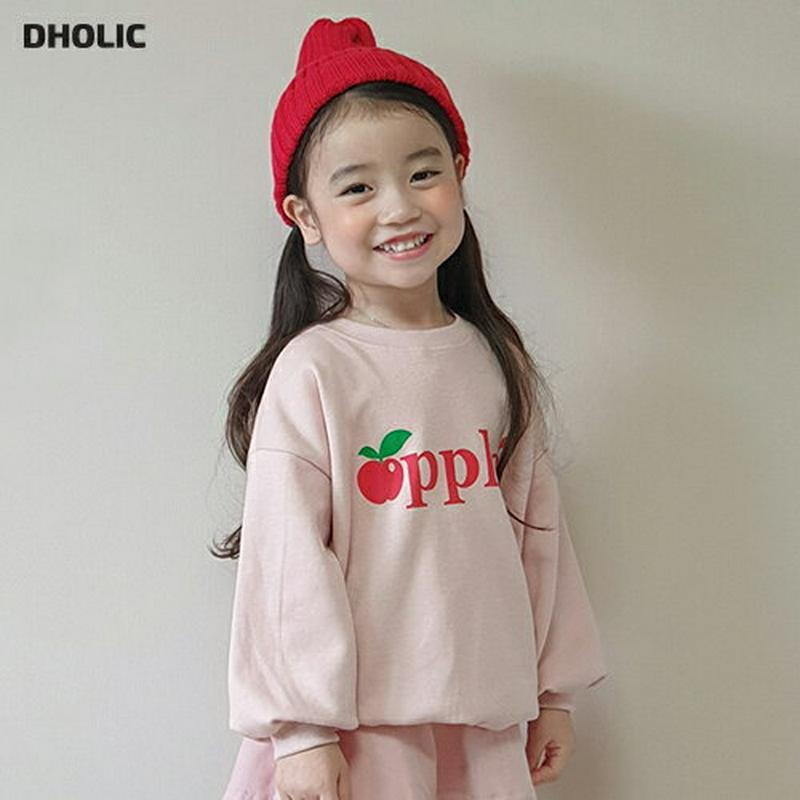 【新作10%OFF】アップルレタリングスウェット・u05467 キッズ【3~8才】【tops】【トップス スウェット 長袖 アッ
