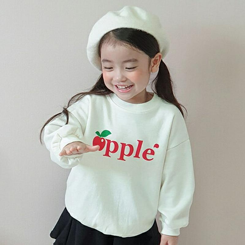 【新作10%OFF】アップルレタリングスウェット・u05467 キッズ【3~8才】【tops】【トップス スウェット 長袖 アッ