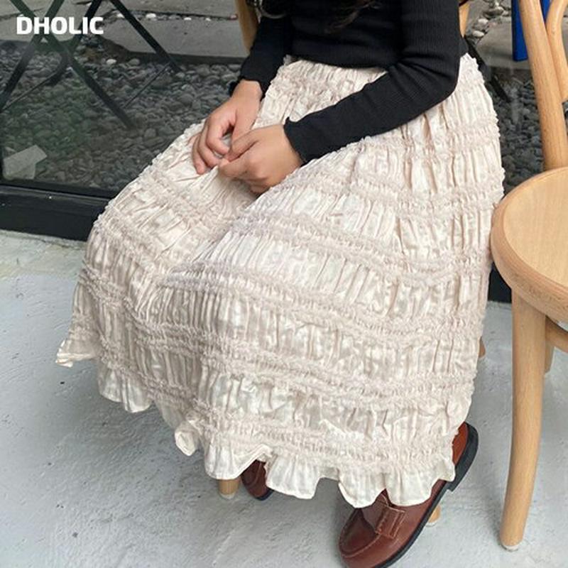 【新作10%OFF】フリルヘムリンクルスカート・u05549 キッズ【3~8才】【sk】【ボトムス スカート ロング丈 ロングス