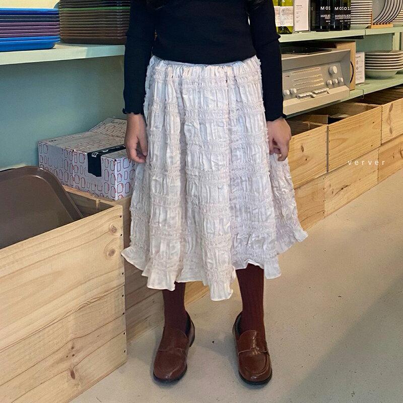 【新作10%OFF】フリルヘムリンクルスカート・u05549 キッズ【3~8才】【sk】【ボトムス スカート ロング丈 ロングス