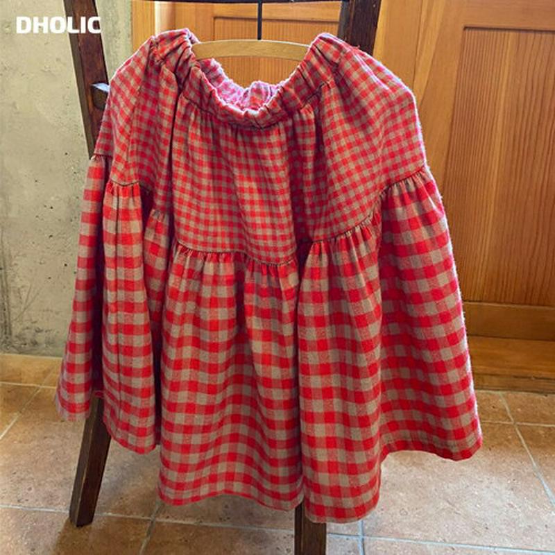 【新作10%OFF】チェックティアードスカート・u05567 キッズ【3~8才】【sk】【ボトムス スカート ロング丈 ロングス