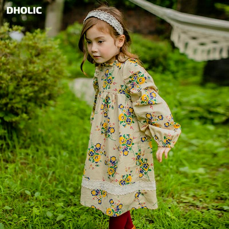 【新作10%OFF】ボリュームスリーブ花柄ワンピース・u05411 キッズ【3~8才】【ops】【ワンピース ロング ロングワン