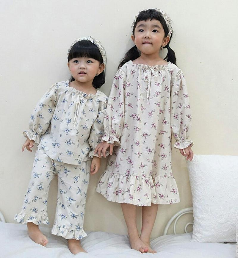 【新作10%OFF】フリルスリーブ花柄パジャマSET・u05563 キッズ【3~8才】【uw】【パジャマ パジャマセット set