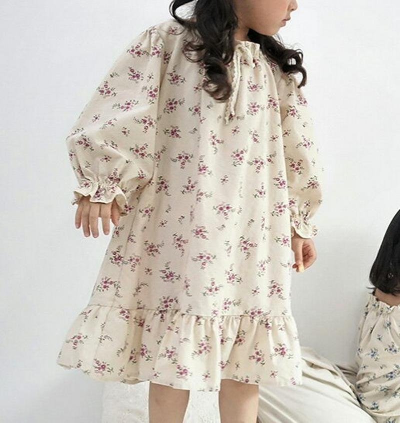 【新作10%OFF】フリルスリーブ花柄パジャマSET・u05563 キッズ【3~8才】【uw】【パジャマ パジャマセット set