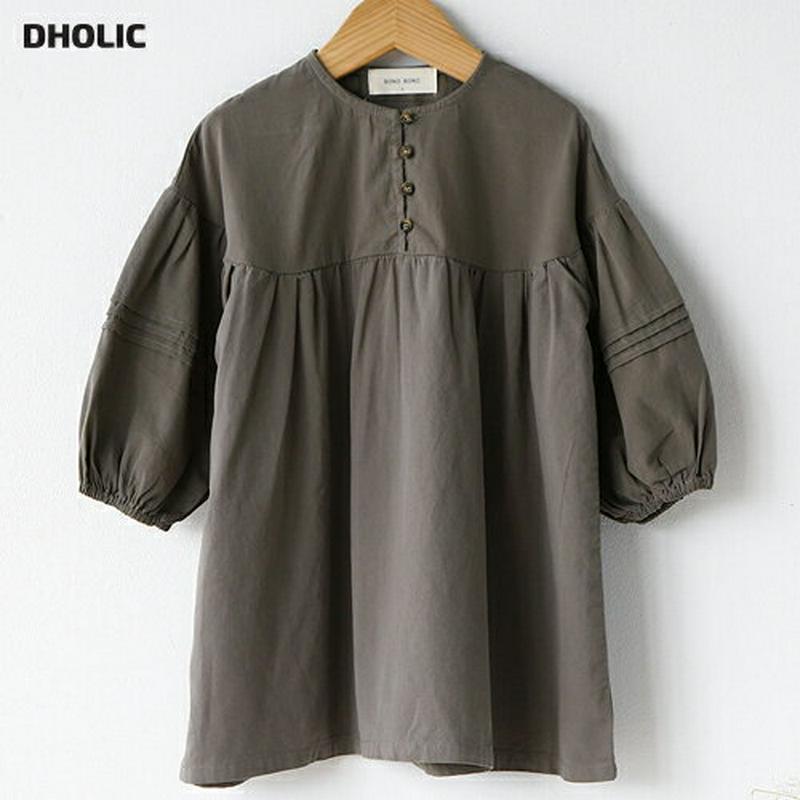 【新作10%OFF】ピンタックパフスリーブワンピース・u05551 キッズ【3~8才】【ops】【ワンピース 長袖 パフスリーブ