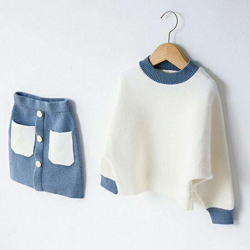 【新作10%OFF】ウール混コントラストニット上下SET・u05578 キッズ【3~8才】【set】【セットアップ セット se