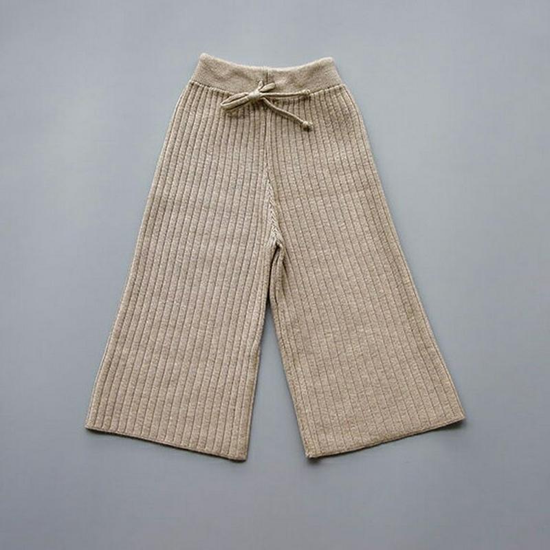 【新作10%OFF】ウール混リブニットパンツ・u05548 キッズ【3~8才】【pt】【ボトムス パンツ ズボン 長ズボン ニッ