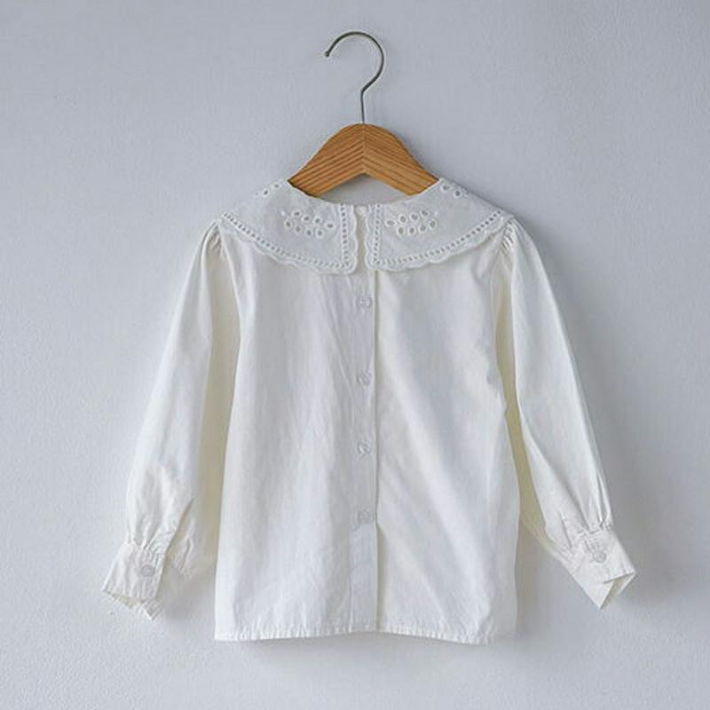 【新作10%OFF】パンチングレースブラウス・u05586 キッズ【3~8才】【bl】【トップス ブラウス ロングスリーブ 長袖