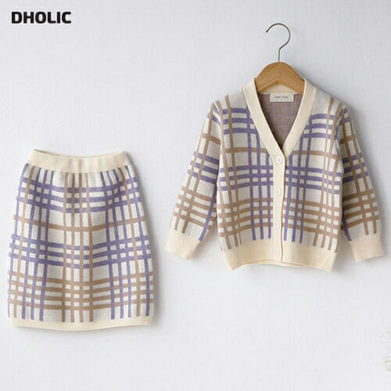 【新作10%OFF】チェックニットカーデ上下SET・u05550 キッズ【3~8才】【set】【セットアップ セット setup