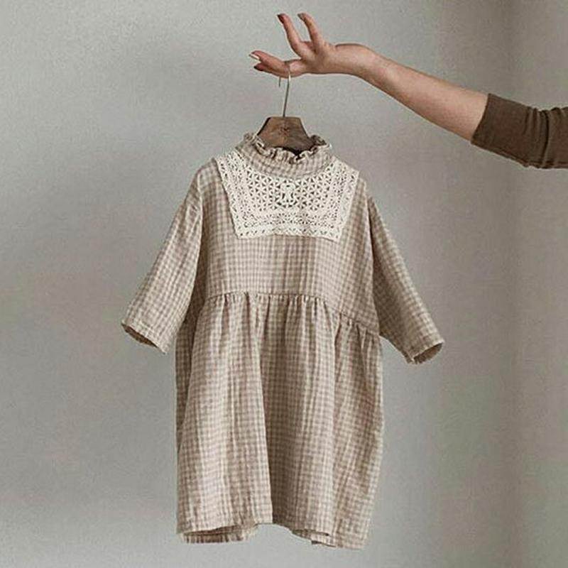 【新作10%OFF】フリルボックスレースチェックワンピース・u05572 キッズ【3~8才】【ops】【ワンピース フリル レー