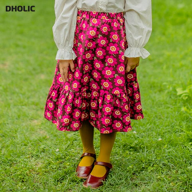 【新作10%OFF】フラワーパターンフレアスカート・u05433 キッズ【3~8才】【sk】【スカート ロングスカート ロング 