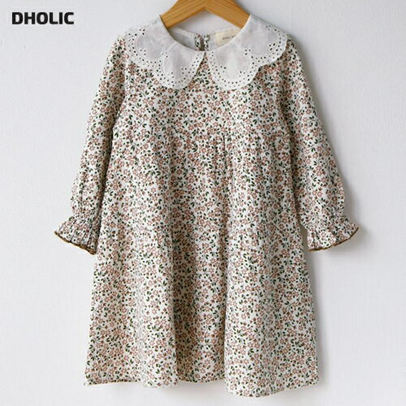 【新作10%OFF】アイレットレース花柄ワンピース・u05592 キッズ【3~8才】【ops】【ワンピース 長袖 ロングスリーブ