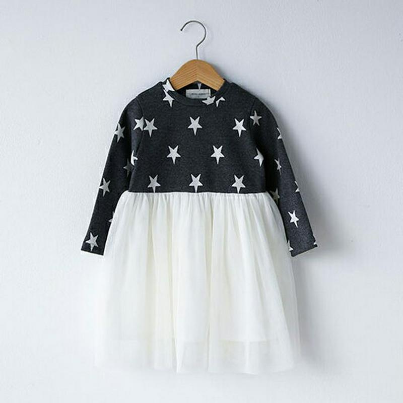 【新作10%OFF】星柄切替チュールワンピース・u05582 キッズ【3~8才】【ops】【ワンピース ロングワンピース チュー