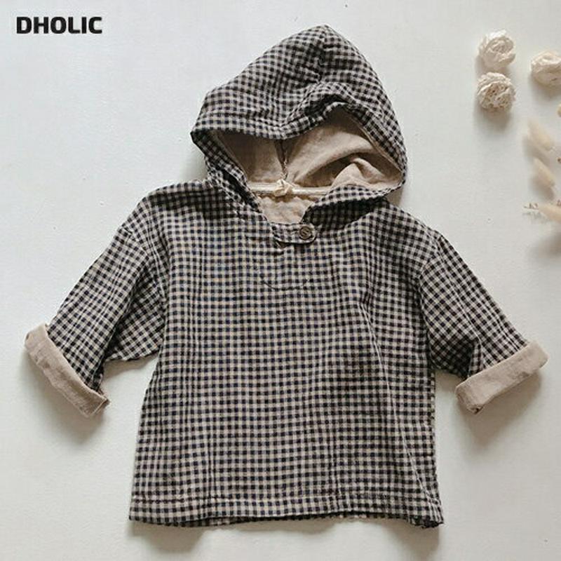 【新作10%OFF】チェック柄フードシャツ・u05603 キッズ【3~8才】【bl】【トップス シャツ 長袖 チェック柄 チェッ