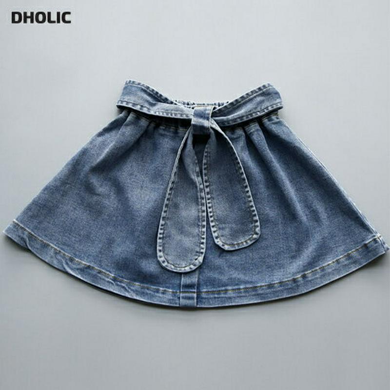 【新作10%OFF】ウエストリボンデニムミニスカート・u05566 キッズ【3~8才】【sk】【ボトムス スカート ミニスカート