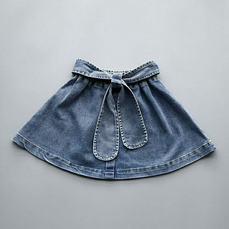 【新作10%OFF】ウエストリボンデニムミニスカート・u05566 キッズ【3~8才】【sk】【ボトムス スカート ミニスカート