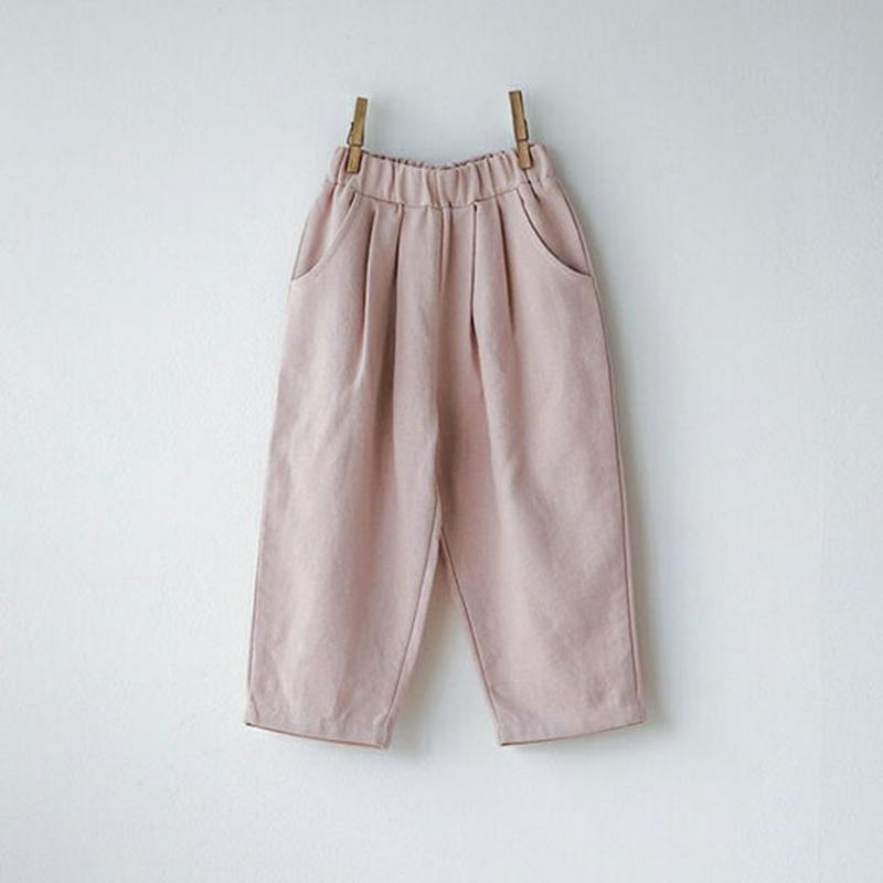 【新作10%OFF】ウエストタックコットンカラーパンツ・u05544 キッズ【3~8才】【pt】【ボトムス パンツ ズボン 長ズ