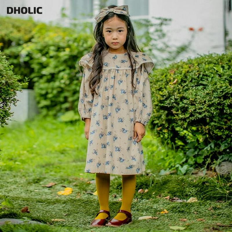 【新作10%OFF】フレアショルダー花柄ワンピース・u05430 キッズ【3~8才】【ops】【ワンピース ミディ丈 ミディワン