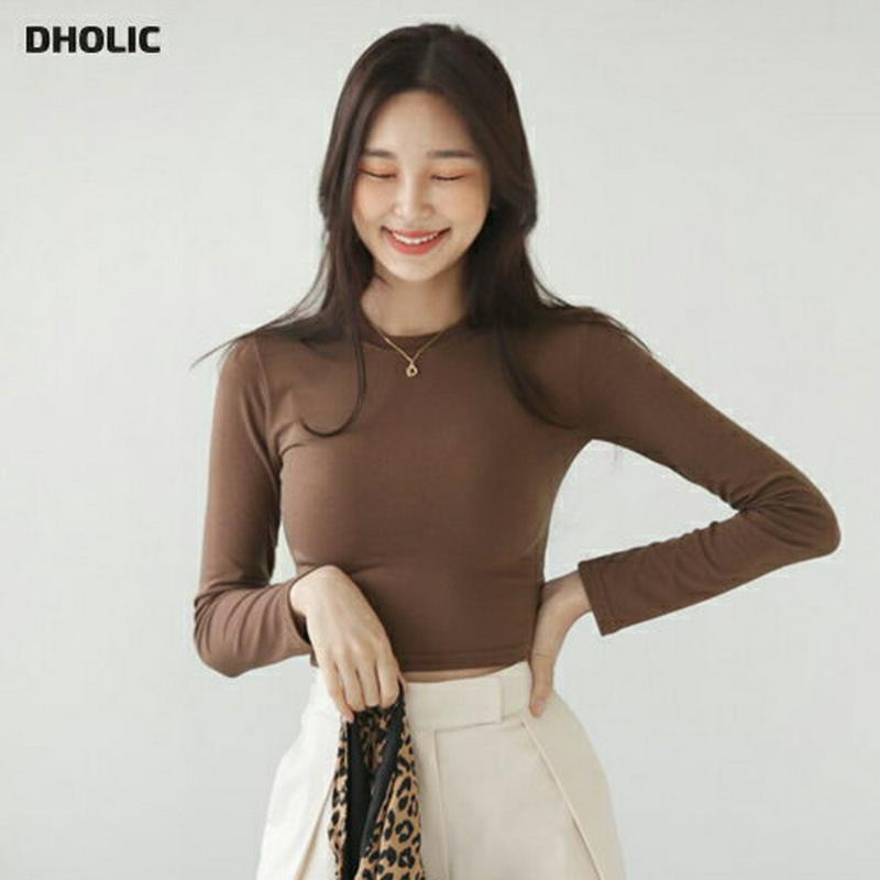 【新作10%OFF】クロップドTシャツ・全5色・t47950 レディース【tops】【韓国 ファッション トップス Tシャツ 長