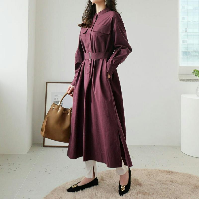 【新作10%OFF】ベルト付ポケットワンピース・全4色・b63957 レディース【ops】【ワンピース ロング ロングワンピース