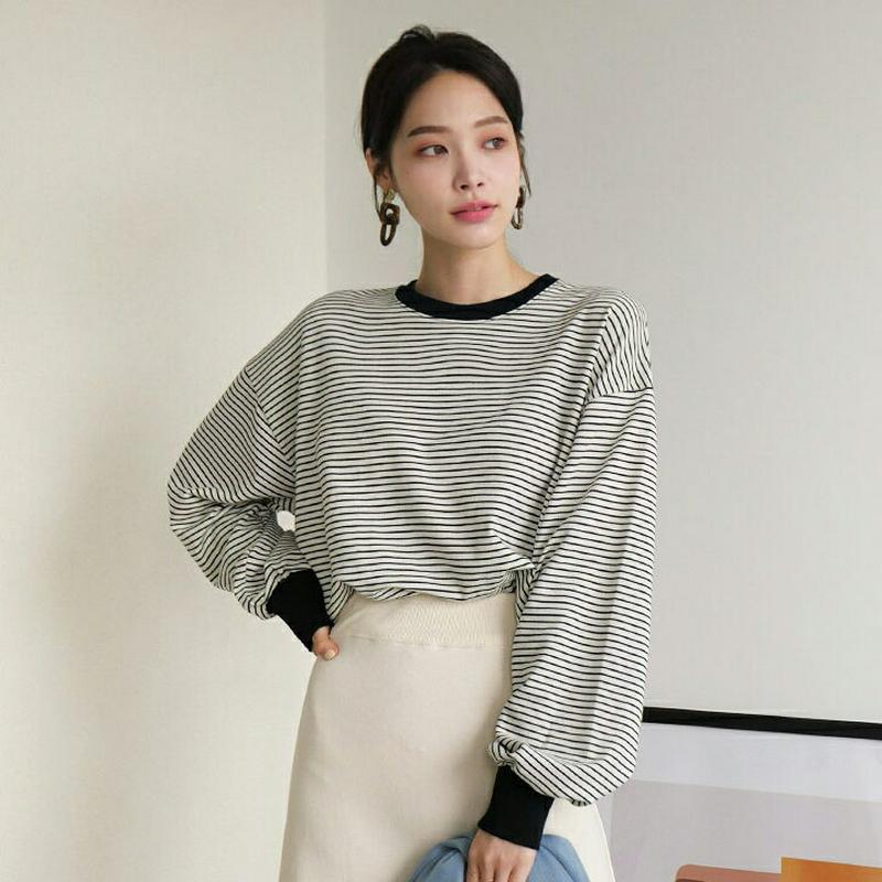【新作10%OFF】ボーダールーズTシャツ・全2色・t63893 レディース【tosp】【トップス Tシャツ 長袖 ボーダー 柄
