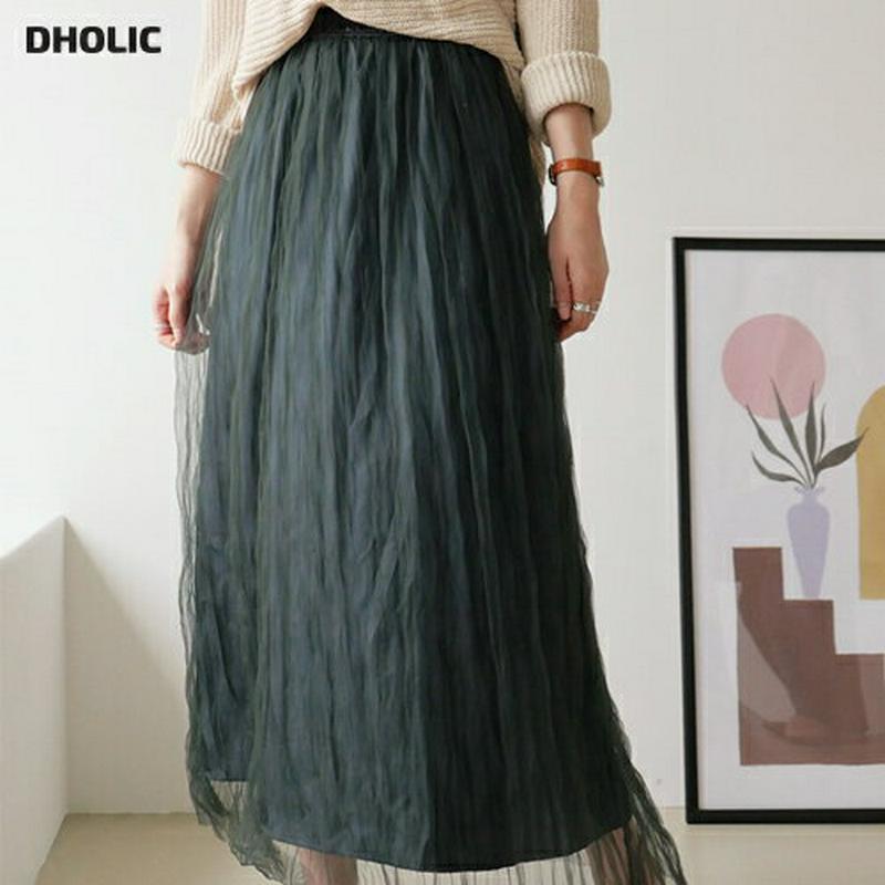 【新作10%OFF】リンクルメッシュスカート・全3色・t63915 レディース【sk】【スカート ロング ロングスカート メッシ