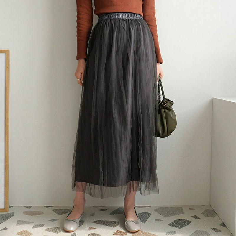 【新作10%OFF】リンクルメッシュスカート・全3色・t63915 レディース【sk】【スカート ロング ロングスカート メッシ