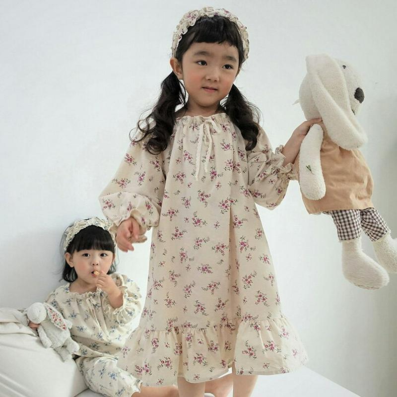 【新作10%OFF】スクエアフリルネック花柄ワンピース・u05575 キッズ【3~8才】【ops】【ワンピース 長袖 ミディ丈 