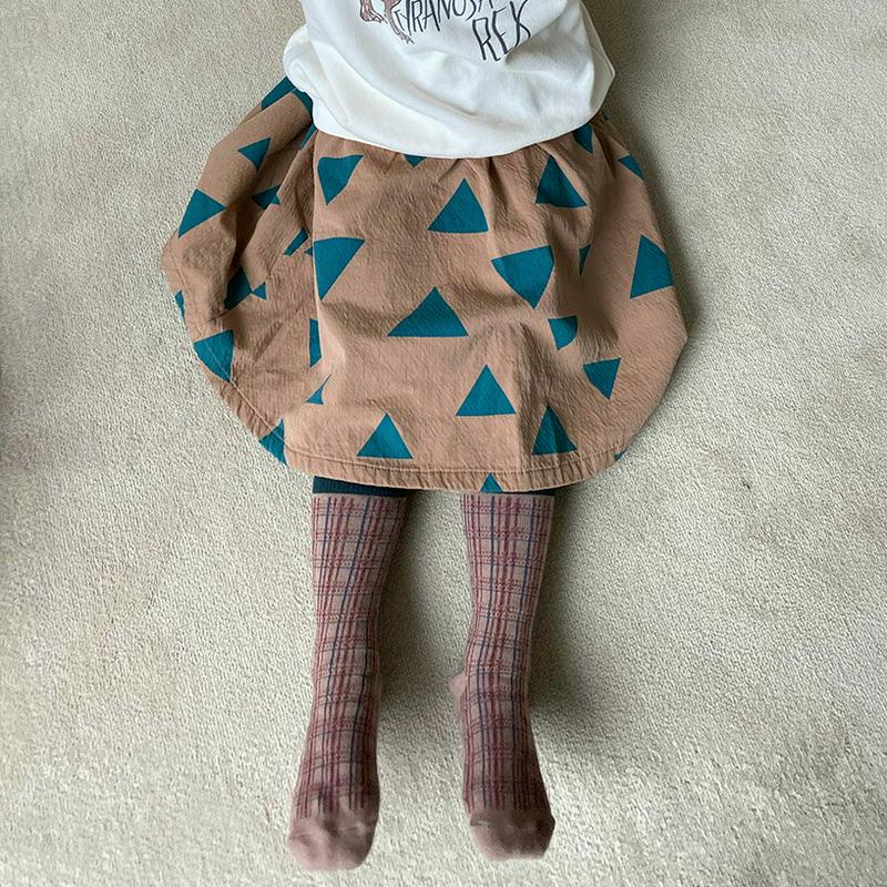 【新作10%OFF】トライアングルパターンスカート・u05340 キッズ【3~8才】【sk】【ボトムス スカート ロング丈 ミデ