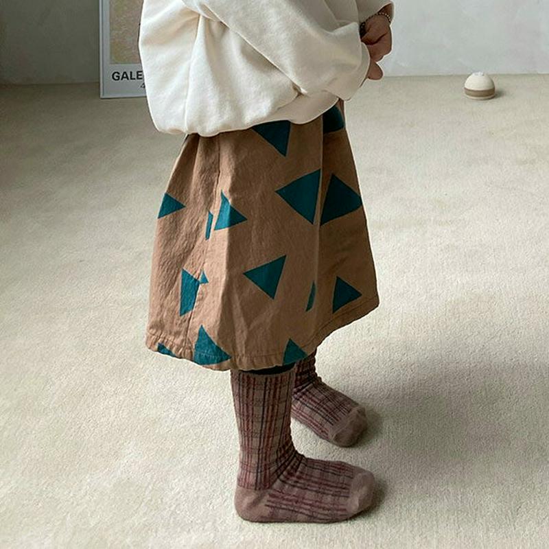 【新作10%OFF】トライアングルパターンスカート・u05340 キッズ【3~8才】【sk】【ボトムス スカート ロング丈 ミデ