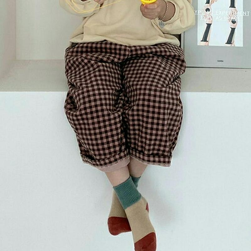 【新作10%OFF】コーデュロイチェック柄パンツ・u05315 キッズ【3~8才】【pt】【ボトムス パンツ ズボン ロングパン