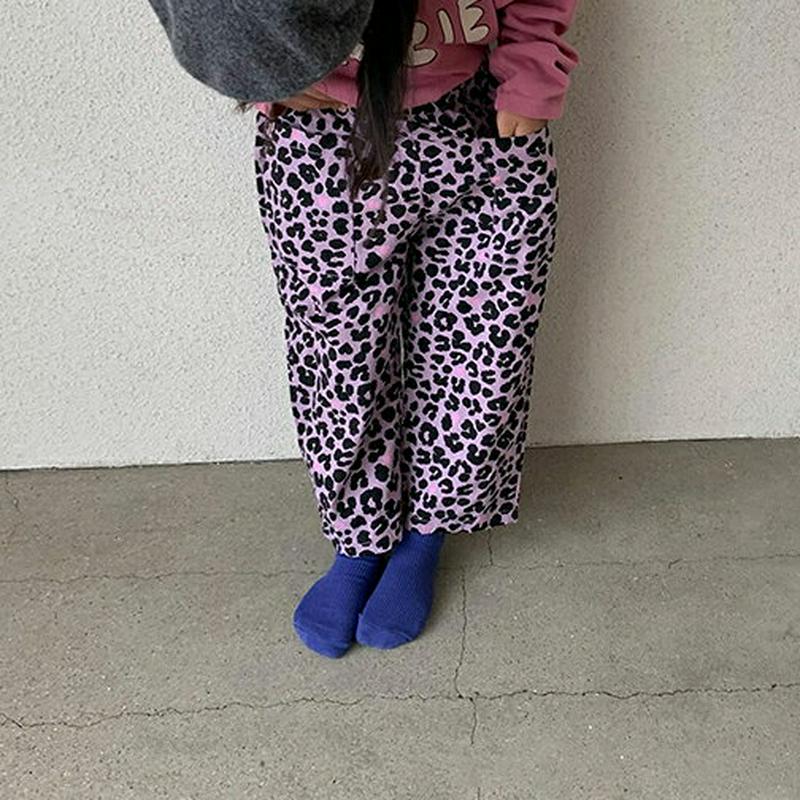 レオパードパンツ・u05352 キッズ【3~8才】【pt】【パンツ ズボン ボトムス ロングパンツ レオパード ヒョウ柄 豹柄 