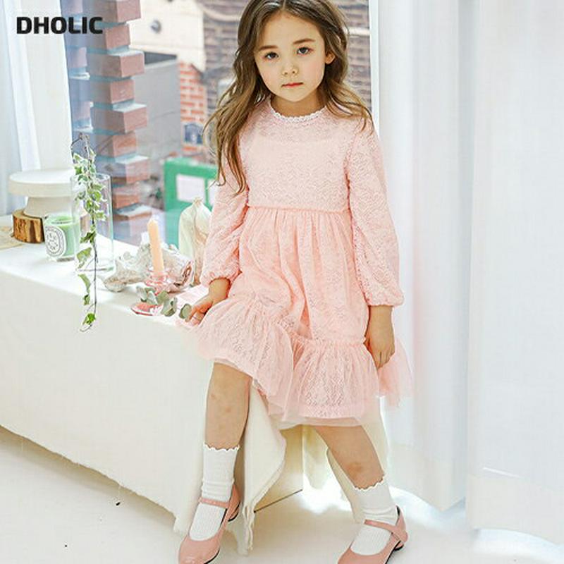 レース切替チュールワンピース(ピンク)・p005516 キッズ【3~8才】【ops】【ワンピース ミディ丈 ミディワンピース 長