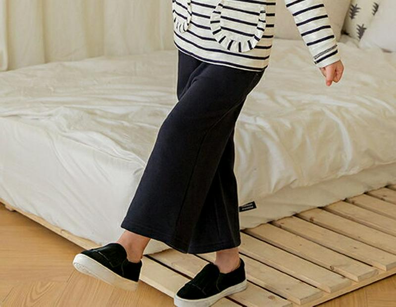 ワイドパンツ(ネイビー)・p005510 キッズ【3~8才】【pt】【パンツ ワイド ワイドパンツ ズボン ボトムス ロングパン