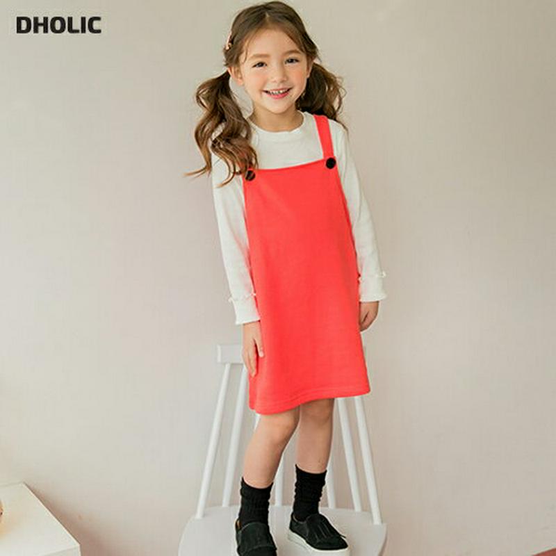 サロペットワンピース(レッド)・p005518 キッズ【3~8才】【ops】【ワンピース サロペット サロペットワンピース 単色