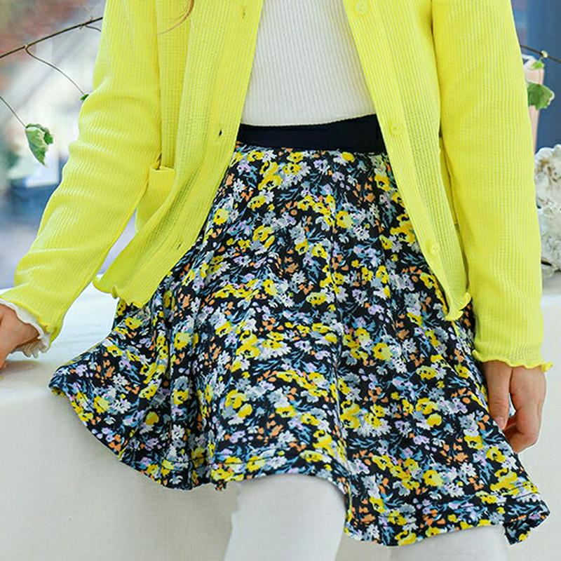 花柄スカートレギンス(ネイビー)・p005509 キッズ【3~8才】【pt】【スカートレギンス スカート レギンス 花柄 フラワ