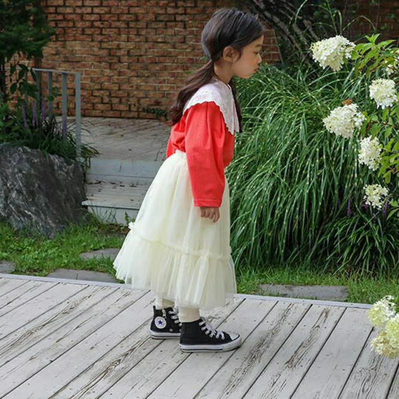 チュールティアードレギンススカート・u05293 キッズ【3~8才】【sk】【レギンススカート レギンス スカート ロングスカー