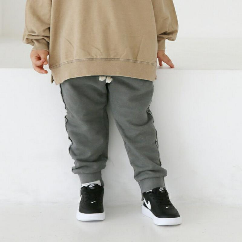 アンバランスヘムパンツ・u05299 キッズ【3~8才】【pt】【パンツ ズボン ボトムス ロングパンツ アンバランス 単色 無