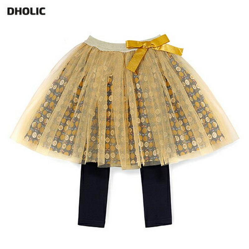 リボンチュールスカートレギンス・p005501 キッズ【3~8才】【pt】【レギンス ロング丈 スカート スカートレギンス リボン チュール チュールスカート パターン ガーリー 女の子 韓国 韓国子供服 子供 こども 子供服 こども服】【KIDS】