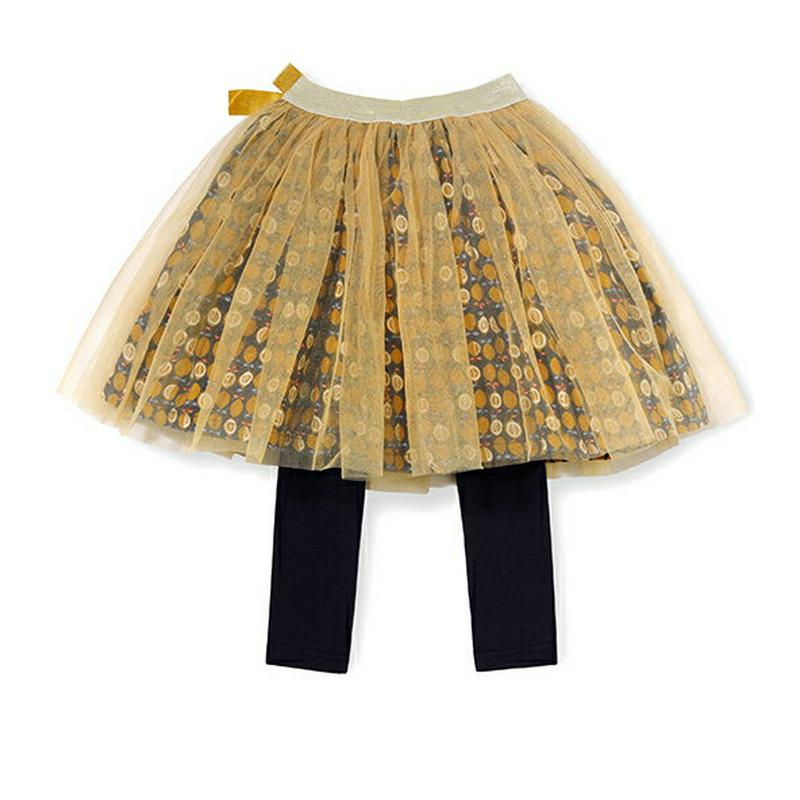 リボンチュールスカートレギンス・p005501 キッズ【3~8才】【pt】【レギンス ロング丈 スカート スカートレギンス リボン チュール チュールスカート パターン ガーリー 女の子 韓国 韓国子供服 子供 こども 子供服 こども服】【KIDS】