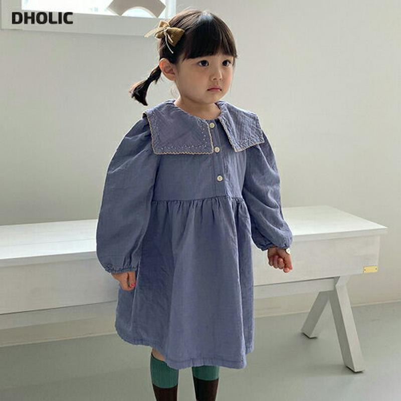 【新作10%OFF】スクエアカラーハーフボタンワンピース・u05312 キッズ【3~8才】【ops】【ワンピース ロングワンピー