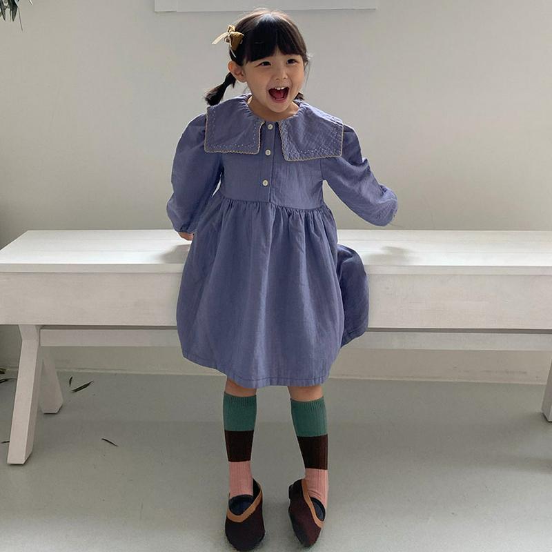 【新作10%OFF】スクエアカラーハーフボタンワンピース・u05312 キッズ【3~8才】【ops】【ワンピース ロングワンピー