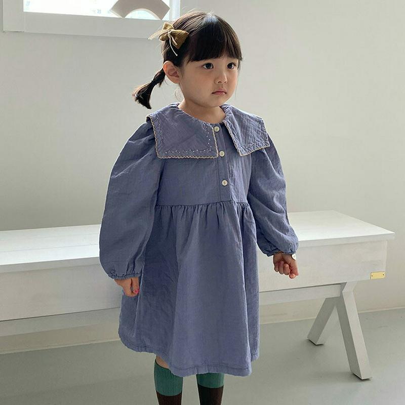 【新作10%OFF】スクエアカラーハーフボタンワンピース・u05312 キッズ【3~8才】【ops】【ワンピース ロングワンピー