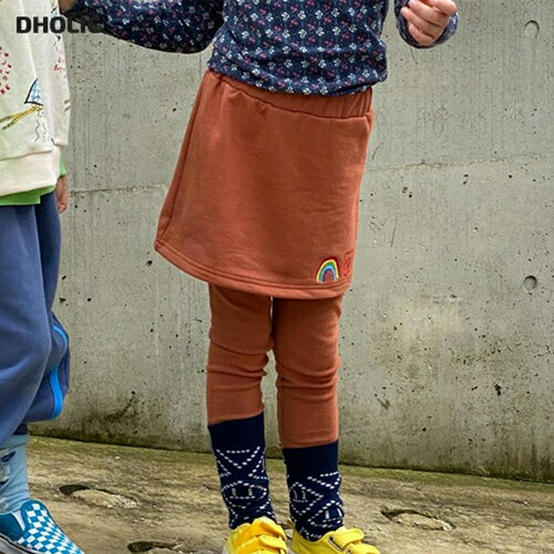 【新作10%OFF】レインボーロゴレギンスミニスカート・u05456 キッズ【3~8才】【pt】【レギンス ロング丈 レインボー