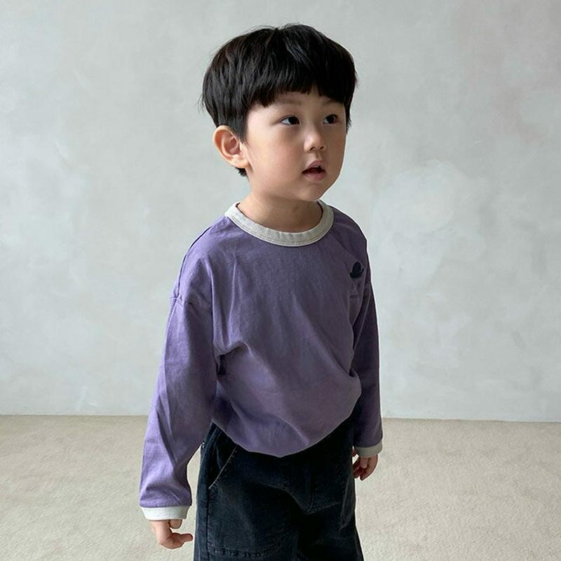【新作10%OFF】プリント配色Tシャツ・u05332 キッズ【3~8才】【tops】【トップス Tシャツ ロングスリーブ 長袖