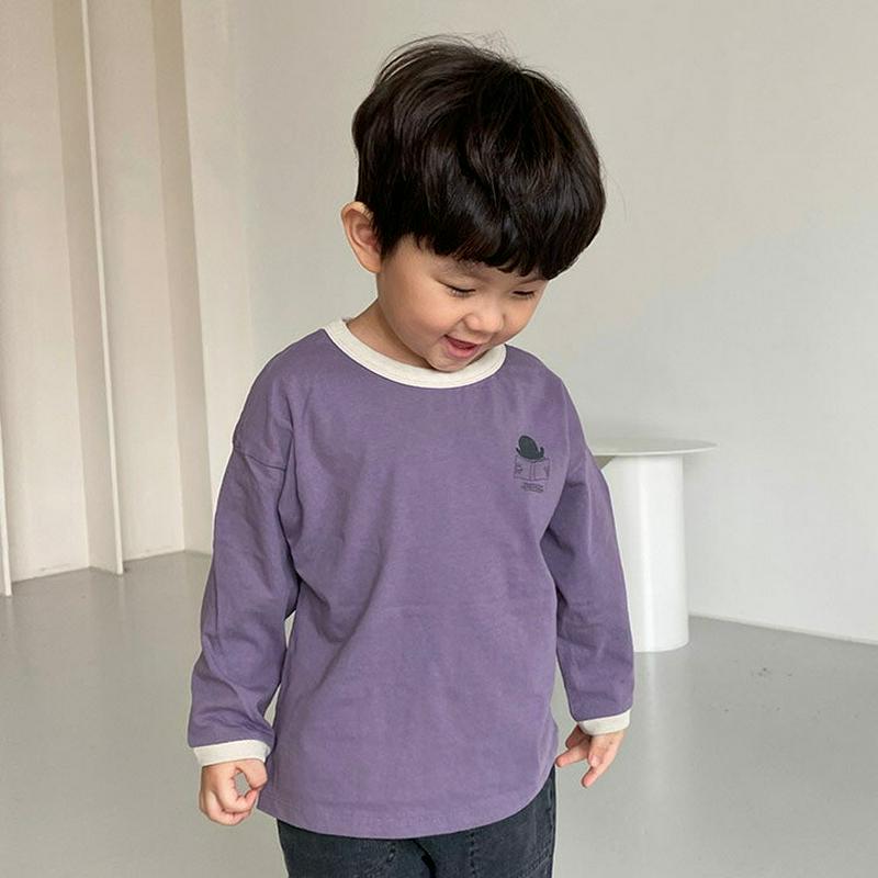 【新作10%OFF】プリント配色Tシャツ・u05332 キッズ【3~8才】【tops】【トップス Tシャツ ロングスリーブ 長袖